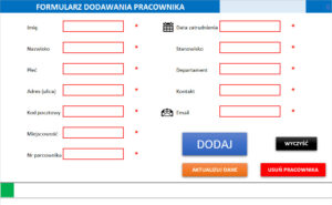 nowoczesny formularz do wprowadzania danych - zarzadzanie wpisami