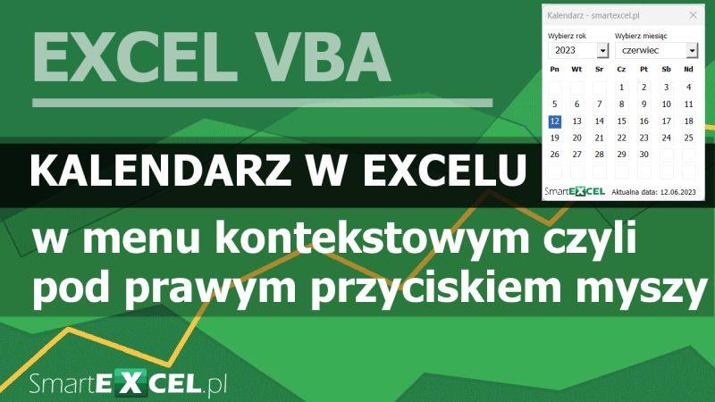 Kalendarz w Excelu w menu kontekstowym