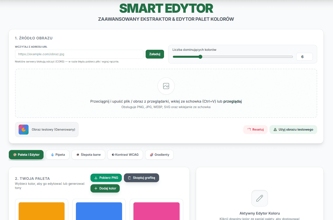 Smart Edytor - ekstraktor palet kolorów